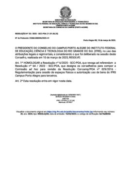 Resolução 020/2025