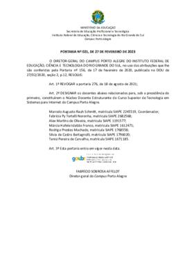 Portaria 021/2023 - revogada