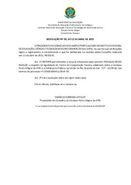 Resolução 020/2021