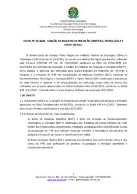 Edital 16/2021