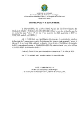 Portaria 261/2021