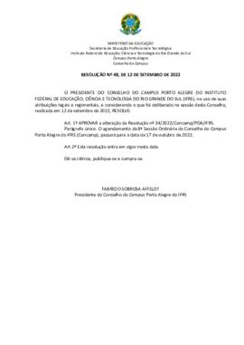 Resolução 048/2022