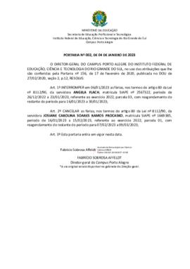 Portaria 002/2023