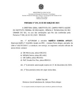 Portaria 70/2020