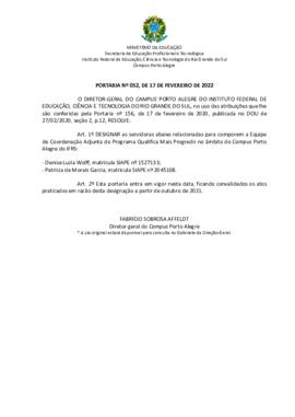 Portaria 052/2022