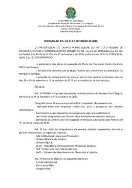Portaria 276/2020 - revogada