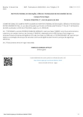 Portaria 001/2023