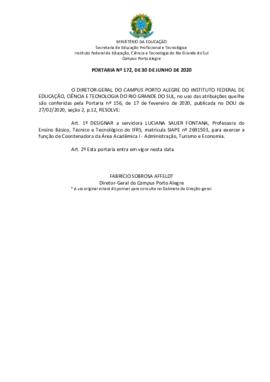 Portaria 172/2020