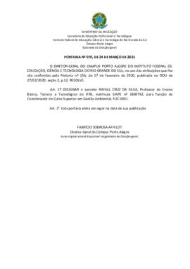 Portaria 70/2021 - revogada
