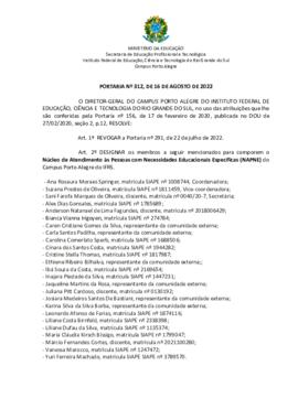 Portaria 312/2022 - revogada