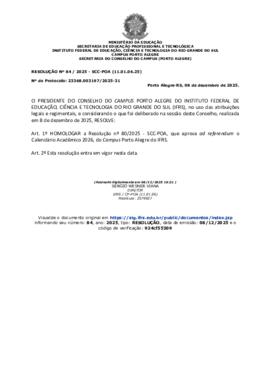 Resolução 084/2025
