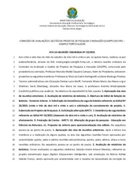 Ata 10/2021 - Reunião Ordinária