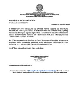 Resolução 013/2026
