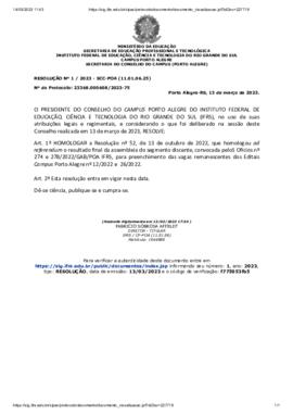 Resolução 001/2023