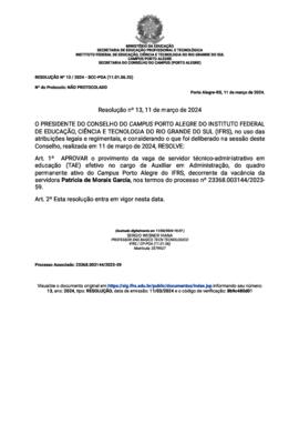 Resolução 013/2024