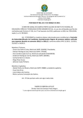 Portaria 62/2021