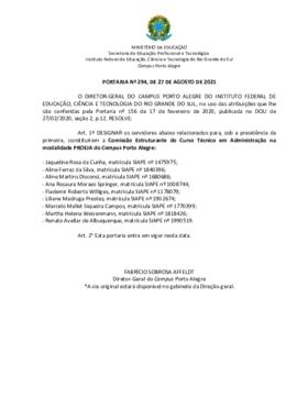 Portaria 294/2021