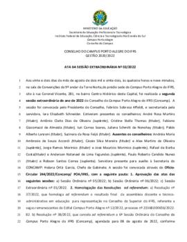 Ata 002/2022 - Reunião Extraordinária