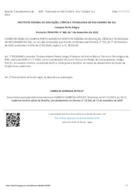 Portaria 366/2023 - sem efeito