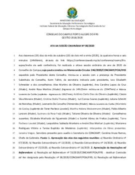 Ata 08/2020 - Reunião Ordinária
