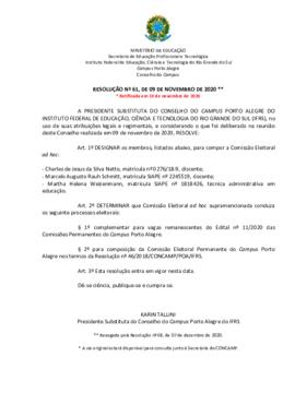 Resolução 61/2020 - revogada