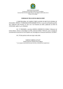 Portaria 223/2022 - revogada