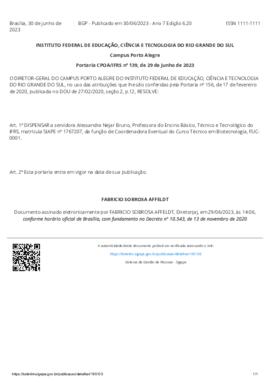 Portaria 139/2023