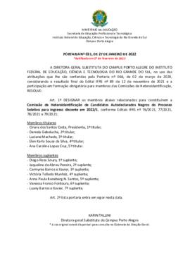 Portaria 031/2022 - retificada