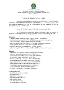 Portaria 119/2022 - revogada