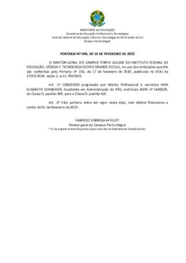 Portaria 046/2022