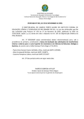 Portaria 362/2021
