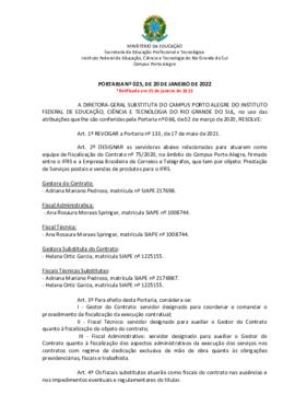 Portaria 025/2022 - revogada