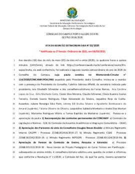 Ata 02/2020 - Reunião Extraordinária