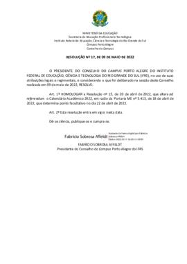 Resolução 017/2022