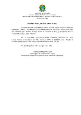 Portaria 231/2022