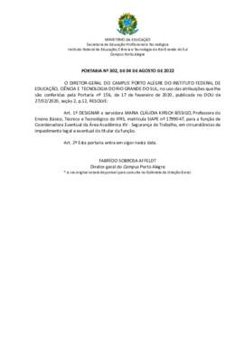 Portaria 302/2022