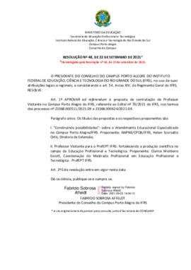 Resolução 048/2021 - ad referendum