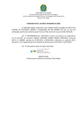 Portaria 017/2023