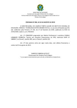 Portaria 306/2022