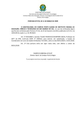 Portaria 76/2020