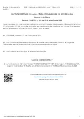 Portaria 322/2023