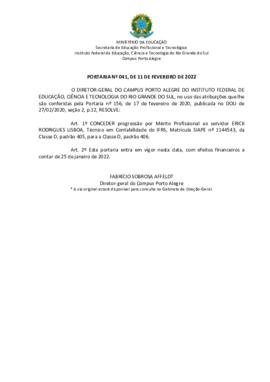 Portaria 041/2022