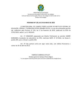 Portaria 129/2022