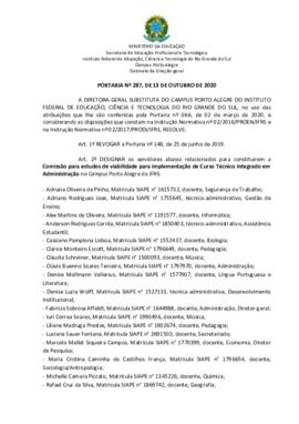 Portaria 287/2020 - revogada