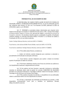 Portaria 311/2022 - revogada