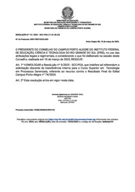 Resolução 019/2025
