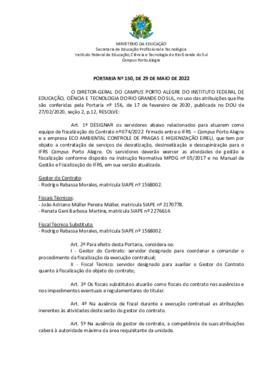 Portaria 150/2022 - revogado