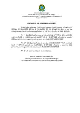 Portaria 288/2022