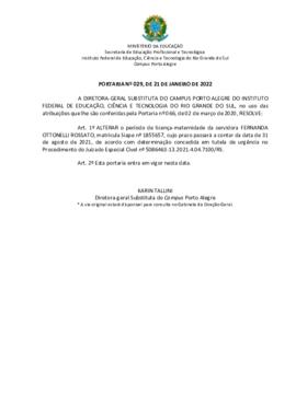 Portaria 029/2022