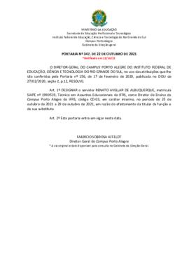 Portaria 347/2021